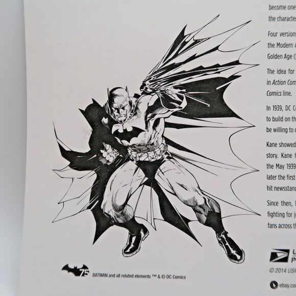 Batman 75th Anniversary US Postage Stamps Sheet of 20 + First Day of Issue - Picture 8 of 10